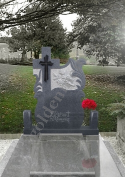 Monument funerar complex cu sculptura florala