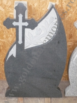 Cruce funerara lacrima din granit gri inchis