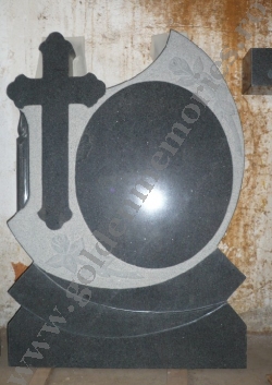 Monument funerar OGLINDA din granit gri inchis