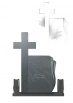 Monument funerar compus din cruce si aripa dreapta