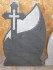 Cruce funerara lacrima din granit gri inchis